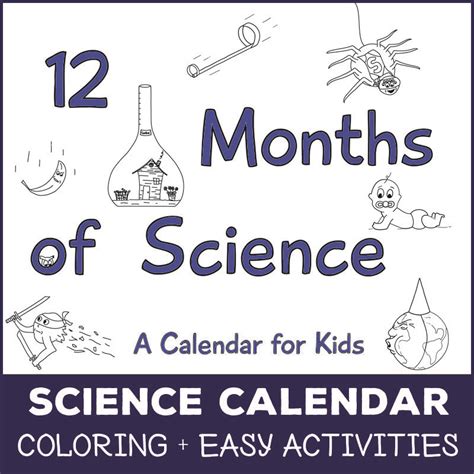 12 Months Of Science Kid Calendar Kids Calendar Stem Science