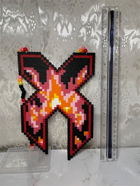 Exsicion Perler Necklace With Flames Rave Perlers Etsy