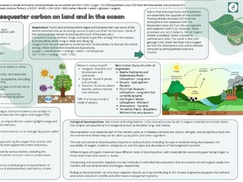 Knowledge Organiser Carbon Cycle And Energy Security Edexcel A Level