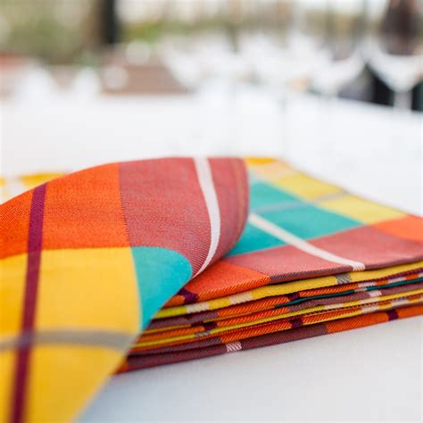 Serviette De Table En Tissu Madras Comptoir Cr Ole