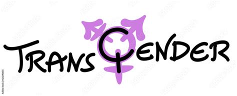 Transgender Logo Letters With Corresponding Symbol Isolated Vector