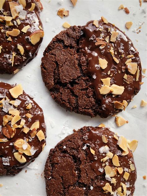 Salted Dark Chocolate Almond Milk Cookies with Toasted Almonds Recipe ...