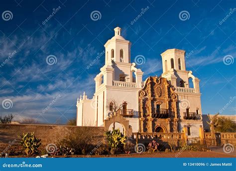 Mission San Xavier At Sunset Stock Photo Image Of Windows Colonial