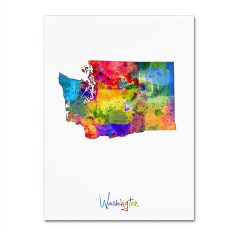 Trademark Fine Art Michael Tompsett Washington Map Canvas Wall Art 35