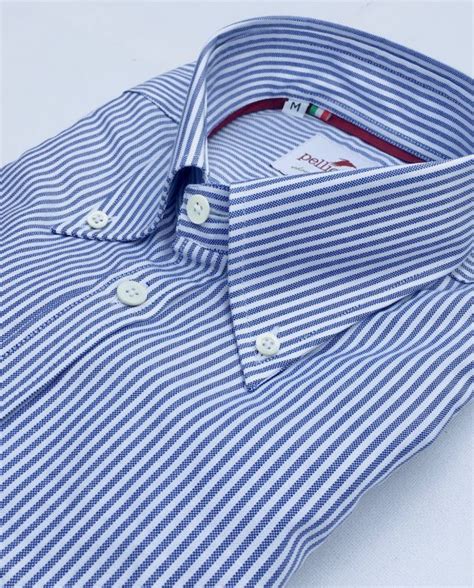 Men S Stripe Oxford Button Down Shirt In Blue White Pellicano Menswear