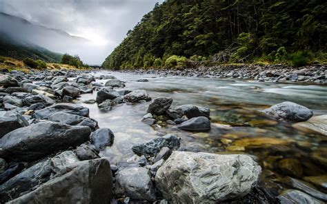 Wallpaper Pemandangan Air Terjun Laut Batu Alam Pantai Sungai