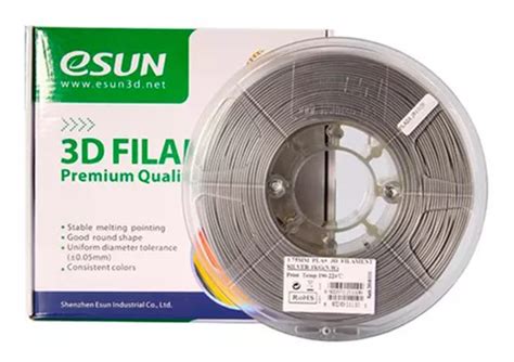 Filamento Pla Plateado Esun 1 75mm 1kg Cuotas sin interés