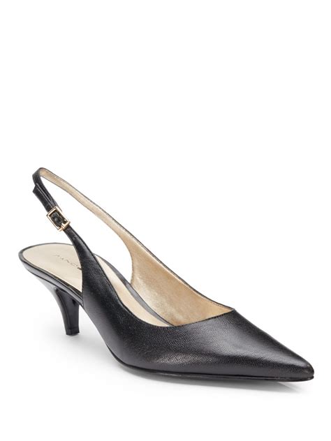 Lyst - Bandolino Butler Leather Point-Toe Slingbacks in Black
