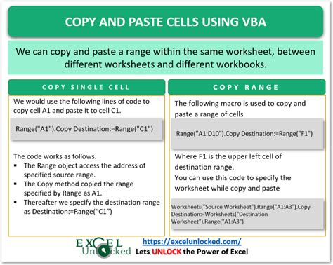 How To Copy And Paste Cells Using VBA In Excel Excel Unlocked