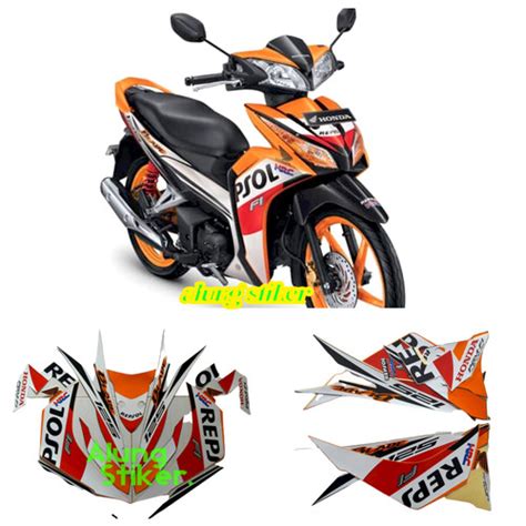 Jual STIKER STRIPING LIS LES BODY MOTOR HONDA BLADE REPSOL 125 FI 2014