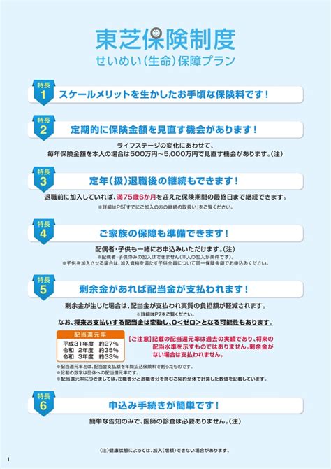 従業員の皆さまへ 東芝保険制度 せいめい（生命）保障プラン｜令和5年度中途加入用