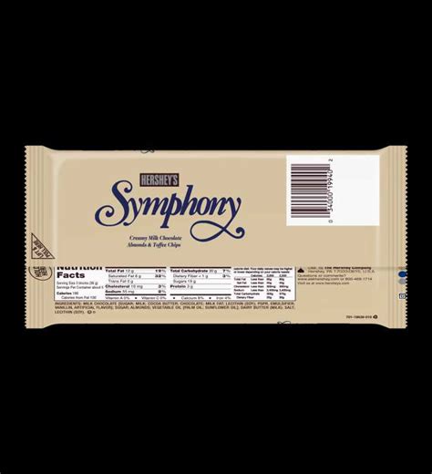 Hersheys Symphony Milk Chocolate With Almonds And Toffee Giant Candy