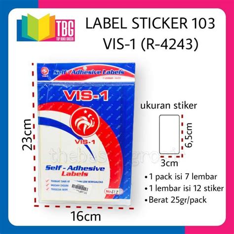 Jual 1 PACK LABEL STICKER 103 VIS 1 SELF ADHESIVE STIKER LABEL POLOS