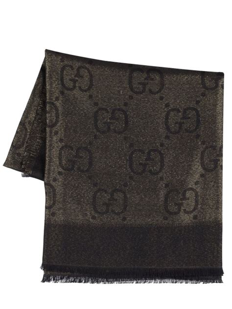 Gg Wool Blend Jacquard Shawl Gucci Women Luisaviaroma