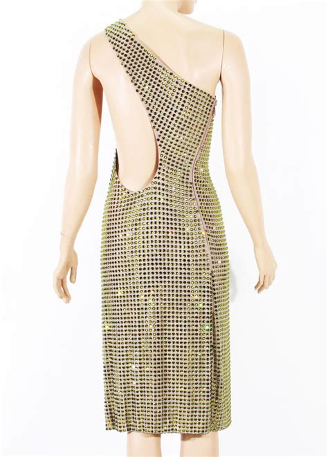 Tom Ford For Gucci S S 2000 Runway Fully Crystal Embellished Open Back Dress 42 At 1stdibs