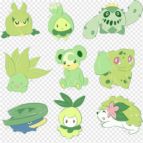 Pok Mon Red Dan Blue Pok Mon Green Oddish Dragonite Bo Leaf Daun