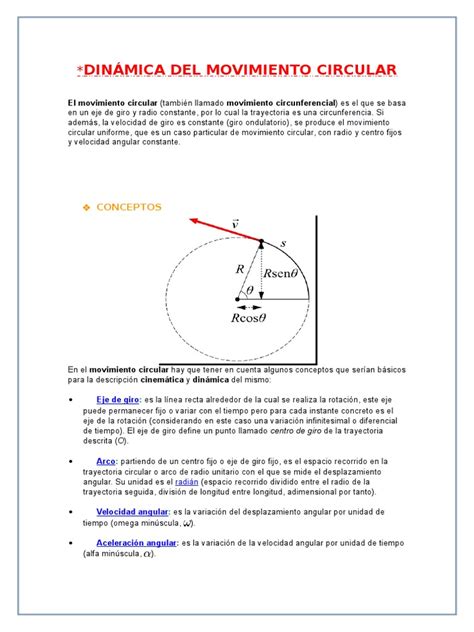 DinÁmica Del Movimiento Circulardocx Movimiento Física Aceleración