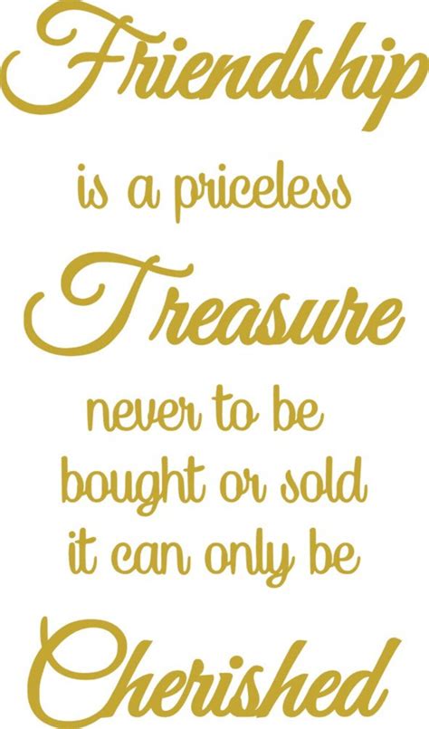 Friendship Is A Priceless Treasure Wine Bottle Decal For Wine Etsy Uk