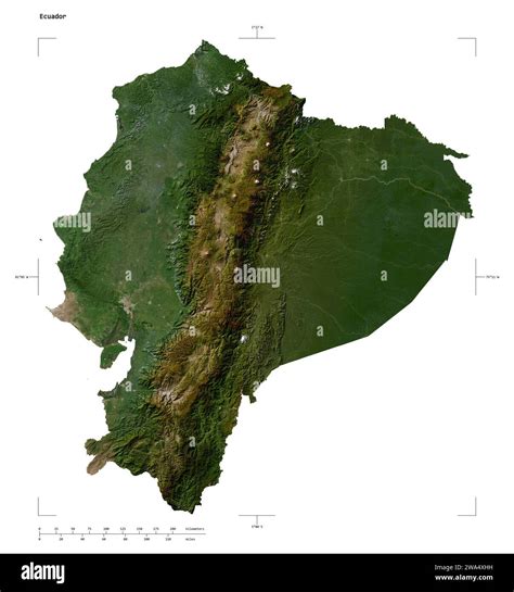 Shape Of A Low Resolution Satellite Map Of The Ecuador With Distance