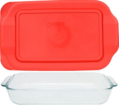 Amazon Pyrex Basics 2 Qt Oblong With Red Cover Home Kitchen