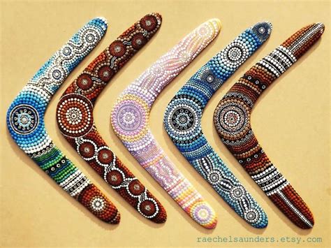 Boomerang Authentic Handpainted Aboriginal Art Functional And A Wall