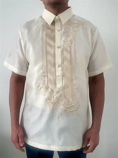 Barong Tagalog Short Sleeves Filipino National Costume Etsy Uk