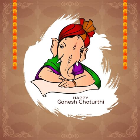 Joyeux Festival Ganesh Chaturthi Vecteur De Fond D Coratif Religieux