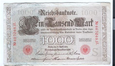 Reichsbanknote 1000 Berlin 21 April 1910 BERLINKOTA