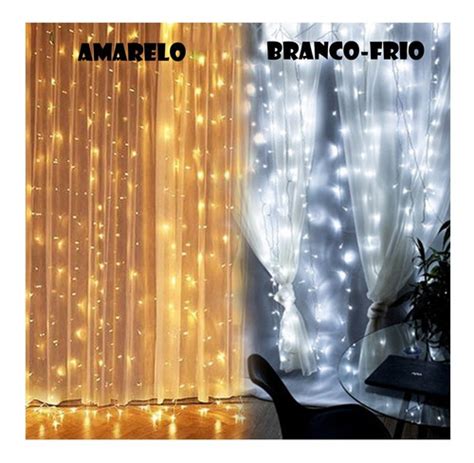 Cortina Led 3x2m Usb 200l Para Decoração Natal Controle MercadoLivre