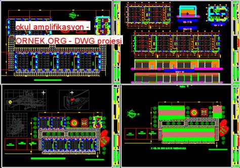 Proje Sitesi Okul Amplifikasyon Autocad Projesi