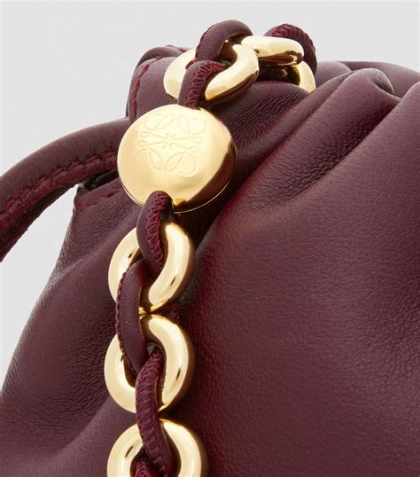 Womens LOEWE Burgundy Leather Flamenco Purse Harrods UK