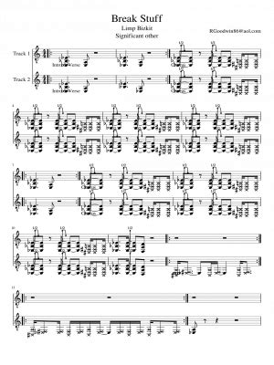 Free sheet music: Break Stuff- by Limp Bizkit, Play and Download any time