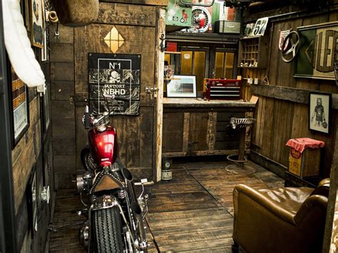 Cobertizos Custom Garages Motorcycle Garage Motorcycle Man Cave