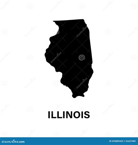 Illinois State Map Silhouette Icon Stock Vector Illustration Of