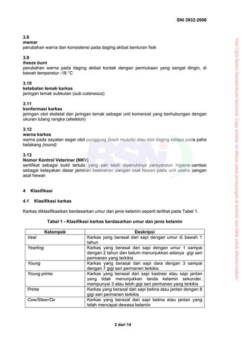 Sni Karkas Dan Daging Sapi Pdf Free Download