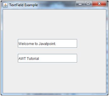 Java JTextField Javatpoint