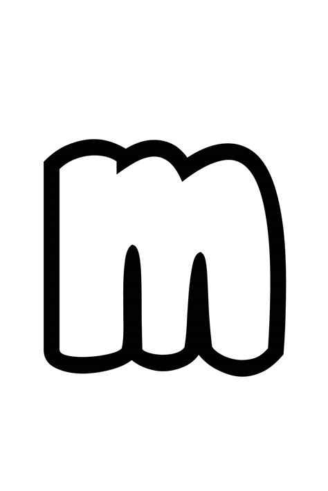 Printable 3d Bubble Letter M