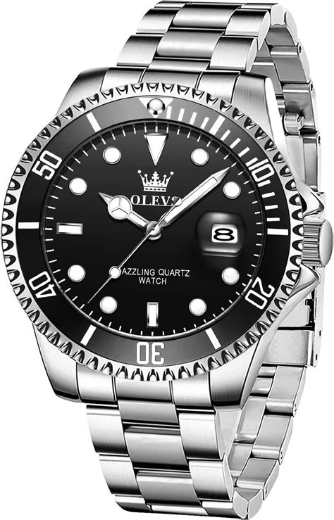 Olevs Reloj De Pulsera Para Hombre De Acero Inoxidable Con Cara Grande Casual Anal Gico