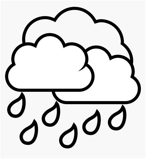 Weather Storm Rain Svg Clip Arts Rain Cloud Clipart Black And White
