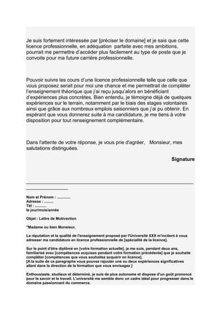 Mod Les De Lettre De Motivation Pdf