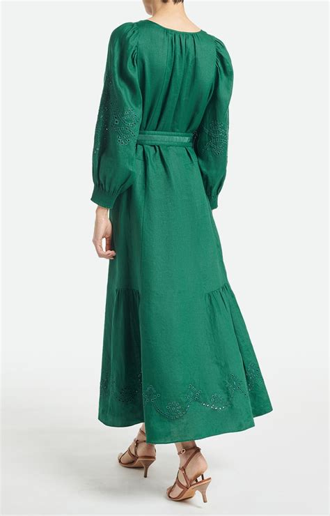 Arabelle Dress 100 Linen Vert Fonce Vanessa Bruno