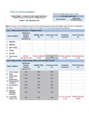 Fillable Online Bphc Hrsa Form Income Analysis Bureau Of Primary