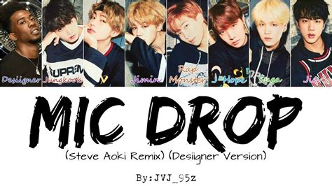 Bts방탄소년단 Mic Drop Desiigner Ver Colour Coded Lyrics Hanromeng