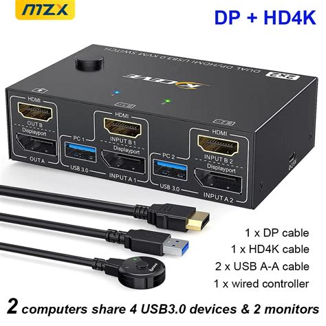 MZX KVM Switch USB 3 0 Hub Splitter Docking Station Compatible Con HDMI