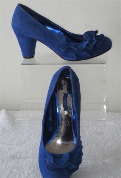 Next Ladies Royal Blue Suede Court Shoes Uk Size 55 Ebay