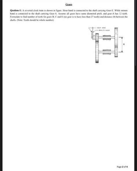 Solved Gears Qestion A Reverted Clock Train Is Shown In Chegg