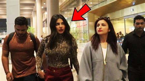 Priyanka Chopra With Sister Parineeti Chopra Spotted At Airport Youtube