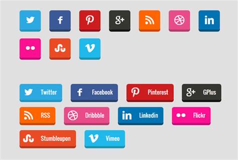 32 Beautiful HTML CSS3 Social Media Buttons - freshDesignweb