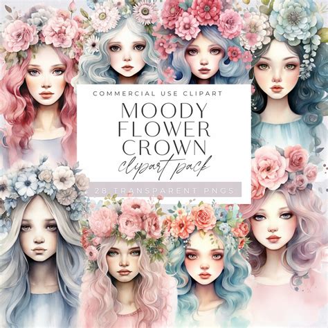 Crown With Flowers Clipart, Watercolor Princess Tiara Graphics, Girl ...