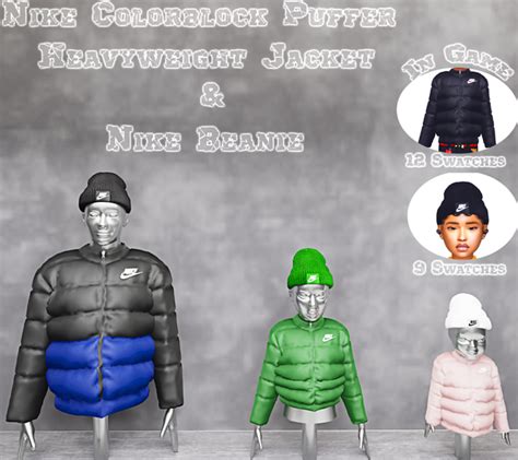 Nike Puffer Jacket And Nike Beanie 〽 Simlocker Sims 4 Cc Kids